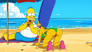 Beach Bitch 2: Pussy Full of Cum. Cartoon Simрsons Parody.