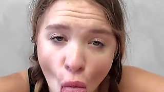 Amazing Sensual Blowjob - Huge Cumshot with My Tongue