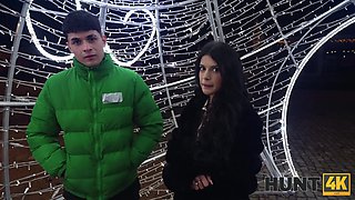 During the Christmas stroll, Asandra Dewy get a big dick aside from her boyfriend