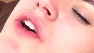 Brunette teen wearing stockings gets cunt licked and fucked at casting