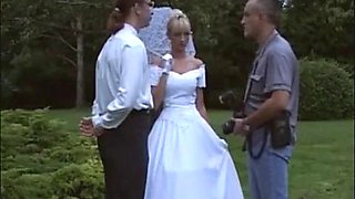 French Bride fucks the Wedding Photographer and Her Husband Both