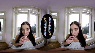 Playing Small Pins - Brunette Riding Cock - Sexlikereal