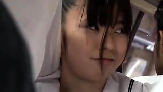Japanese public bus blowjob and fuck