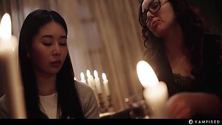 Rikako Katayama And Leana Lovings In Japanese Asian Vampire Sex - Big Tits Babe Rikako Preyed By Nerdy Leana And Turned Into Lesbian Demon