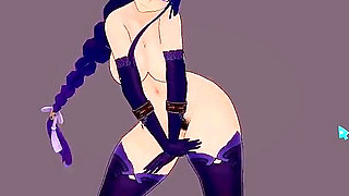 Busty Raiden Shogun Phut Hon Sexy Dance Hentai Animation