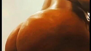 Big Black Ass Oiled Mild Fingers Pussy and Squirts