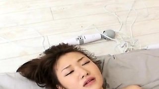 Subtitled Japanese semen covered heavy vibrator play