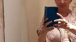 I am showing my boobs naked in the in the shop