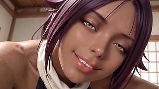 Yoruichi's Big Tits Help You Relax - Cum on Her Breasts After Hard Fuck