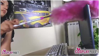 Sexy French Maid Puts Her Feet In Your Face