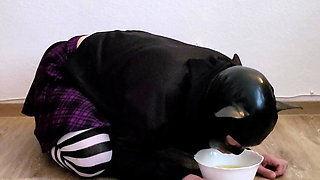 Leashed Sissy Enjoys Mistress Piss Like the Thirsty Slave She Is