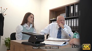 Loan4k. horny young mina k is demonstrating off her natural splendid figure to get a big loan