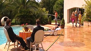 German Dolls Getting Assfucked Hard by the Pool