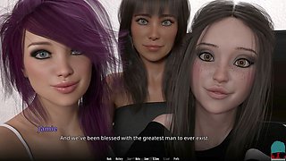 Big boobed cartoon character in a POV visual novel adventure