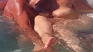 Sexy Naked Amateur Mature Wife Enjoys Outdoor Games in Pool