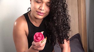 My stepsister had two intense orgasm with this powerful vibrator flower. -XattlaLust- POV.