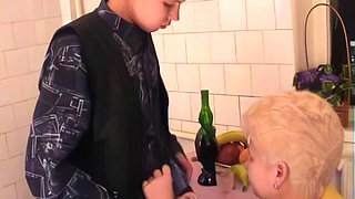 Russian granny Margo fucked in the kitchen with a boy ft. Margo 68 Y.O.: Porn