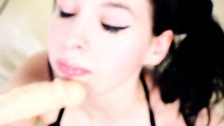 Blonde tight pussy babe solo toy fun in glamour masturbation
