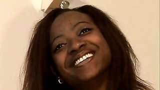 Amazing Big Boobed Ebony Shoots Her First Porn While She Masturbates