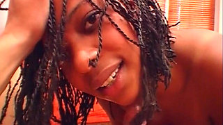 French Ebony Doll Rides Big White Dick Before a Facial