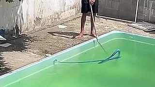 I Hired a Poolman to Clean My Pool and He Ended up Fucking My Nice Little Ass