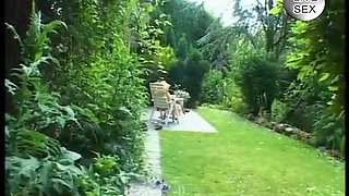 Blonde beauty gets doggystyled and fingered outdoors