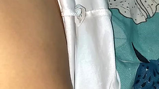 Caressing my 18-year-old stepsister with a shaved pussy