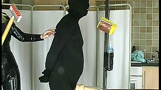 Slave fucks my fake pussy