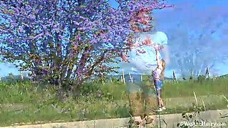 Hairy woman Riana S enjoys her walk outside - WeAreHairy