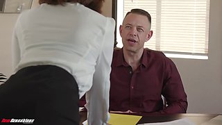New Sensations - Latina Secretary Helps Loosen Boss's Huge Work Load (Hazel Heart)