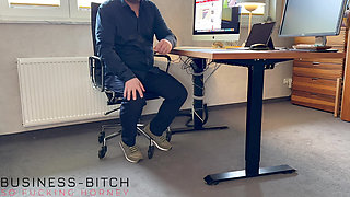 hot curvy secretary in office pants has job interview bj sex with boss - business-bitch