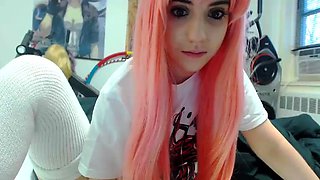 Redhead Teen In Stockings Webcam Toying