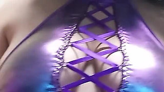 Smoking in Shiny Sexy Lingerie