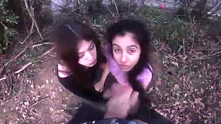 Hot Public Threesome with Melody, Shane & Sissi - Outdoor Sex & Facial Cumshot