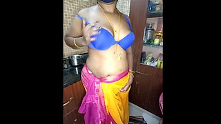 Hot Tamil Mallu Aunty Open Blouse Nude Boobs Tightness Massage Puffy Nipples Press Novel Showing Dirty Talks