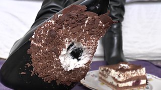 Smoking Mistress and Cake From Boot Soles POV Clip, Lady Victoria Valente
