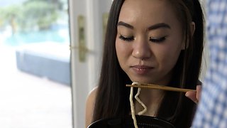 Petite asian babe pussypounded by DILF