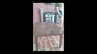 Hot Cleaning Maid Gets Horny and Starts Masturbating on the Counter