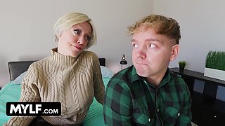 Big Titted Stepmom Lets Hung Stepson Pound the Fuck Out of Her Tight Pussy - MYLF