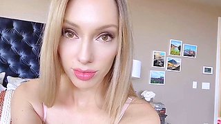 Hot blonde glamour babe solo plays to pleasure her hot body