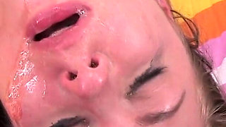 Extreme gagging for deepthroat beautiful girl
