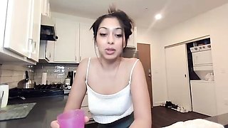 Petite small tit babe with perfect pussy masturbates