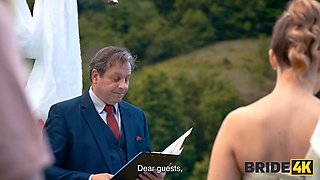 BRIDE4K. Blonde bride with natural tits enjoyed a good fuck on her kinky wedding