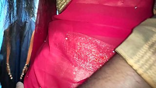 Red Half Saree Navel Lick Romance