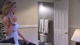 Very Busty Slutty blonde Wife fucked by young stud in the hotel room - amateur hardcore