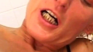 Old Woman Takes It in the Ass in the Bathroom