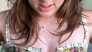 Cute curly brunette solo webcam masturbation