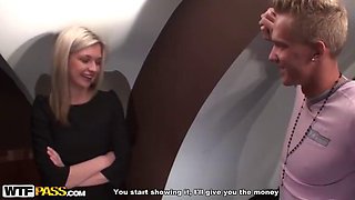Hot anal fuck in a public toilet