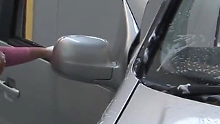 Savannah gets penetrated in her car while her friend enjoys it