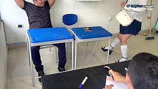 Mara Always Arrives Late to the Classroom and Fucks the Teacher to Get Her to Leave